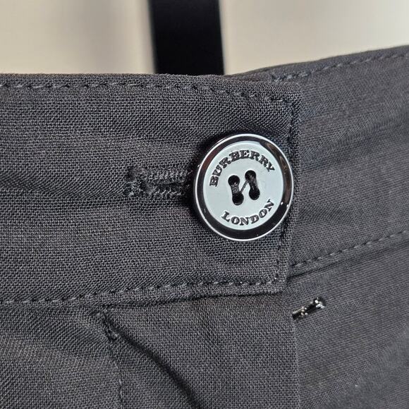 Burberry Wool Straight Leg Black Dress Pants Trousers Plus Size 18 Career Work - Picture 6 of 11